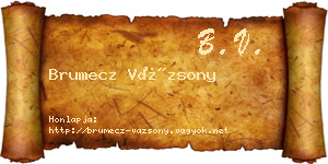 Brumecz Vázsony névjegykártya